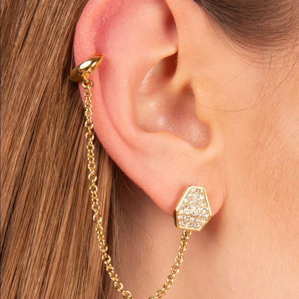 JUST CAVALLI Chain Cuff Rhinestone Embellished